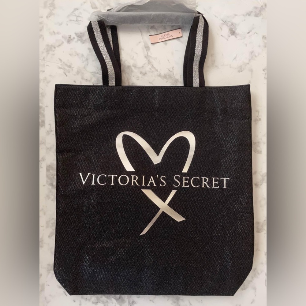 Victorias Secret 2017 Shanghai Fashion Show Bling black Glitter Tote Bag NEW